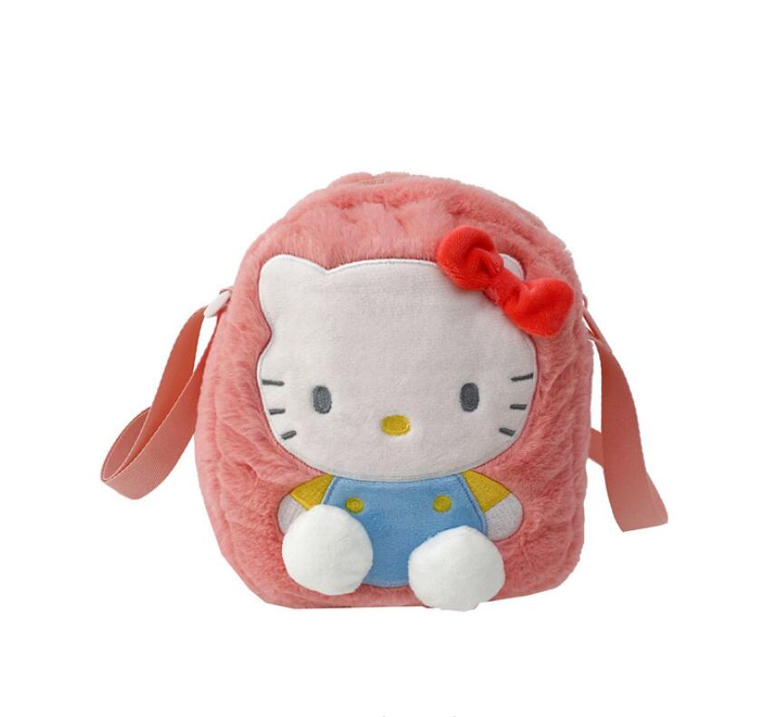 New Fashion Purple Pink White Melody Plush One Shoulder Bag Girl Cute Soft Messager Bag With Embroidery
