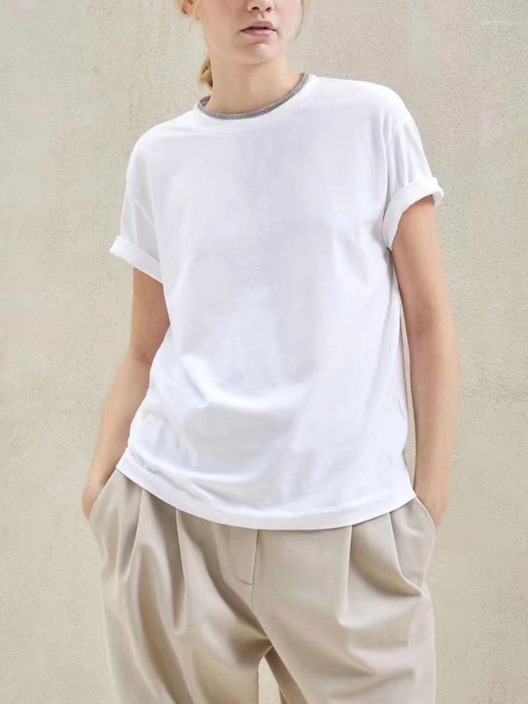 Women' T Shirts Women T-shirt 2023 Summer All-match Round Neck Beaded Short-sleeved, Milky white
Women' T Shirts Women T-shirt 2023 Summer All-match Round Neck Beaded Short-sleeved, Milky white