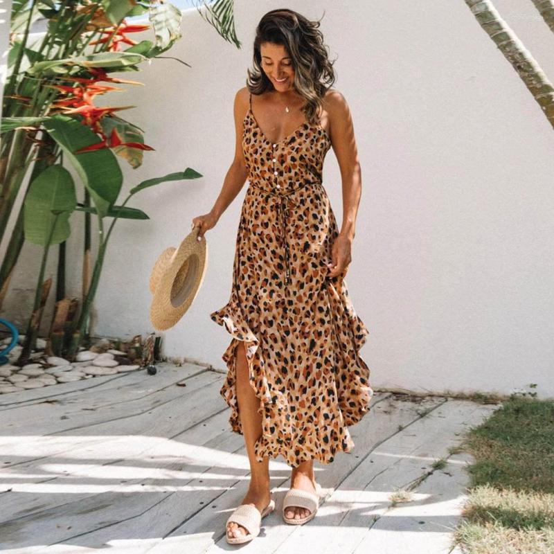 Party Dresses Leopard Dress 2023 Women Chiffon Beach Down Swing Sleeveless Deep V-neck Summer Princess Sexy Vestidos, Brown
Party Dresses Leopard Dress 2023 Women Chiffon Beach Down Swing Sleeveless Deep V-neck Summer Princess Sexy Vestidos, Brown