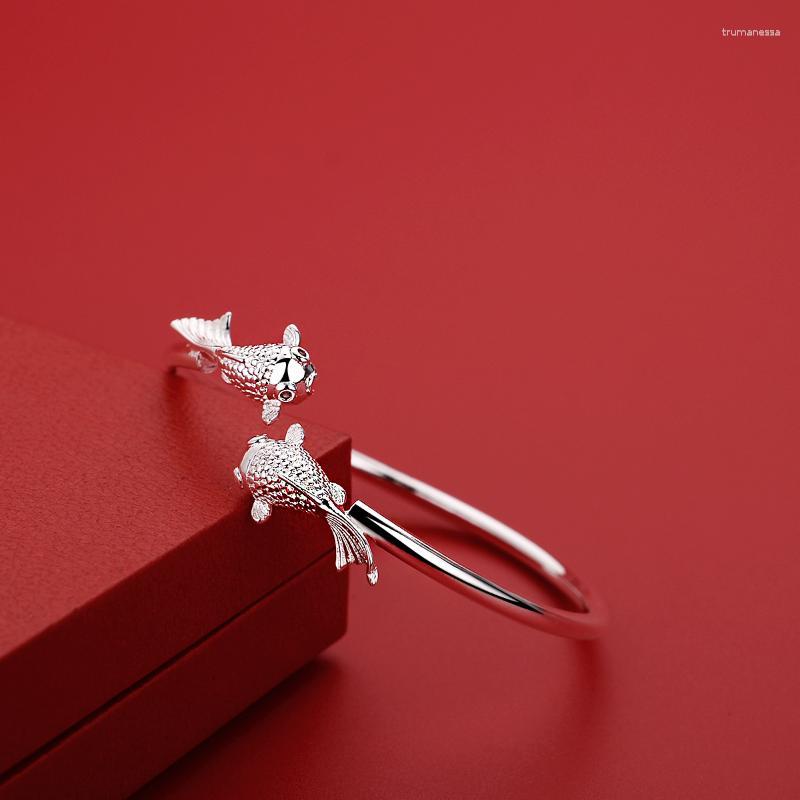 Bangle Fashion Original Designer Silver Beautiful Goldfish Bracelets Bangles For Women Party Wedding Jewelry Holiday Gifts Raym22
Bangle Fashion Original Designer Silver Beautiful Goldfish Bracelets Bangles For Women Party Wedding Jewelry Holiday Gifts Raym22