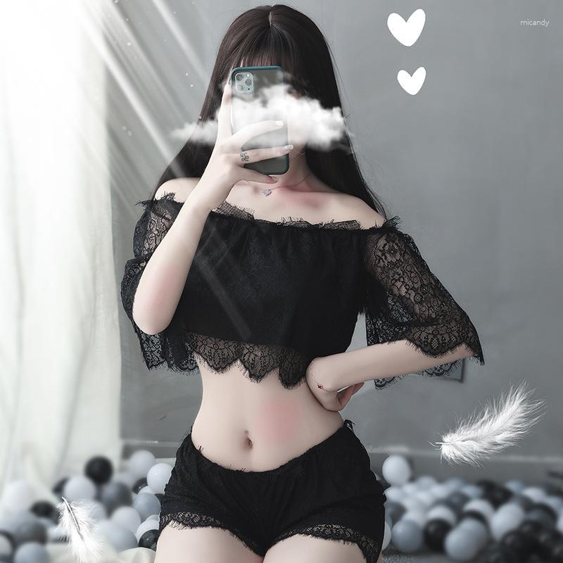 Bras Sets Clothes Summer Lace One Shoulder Split Vest Shorts Pajama Suit Sexy Lingerie Two-piece Set, Black
Bras Sets Clothes Summer Lace One Shoulder Split Vest Shorts Pajama Suit Sexy Lingerie Two-piece Set, Black