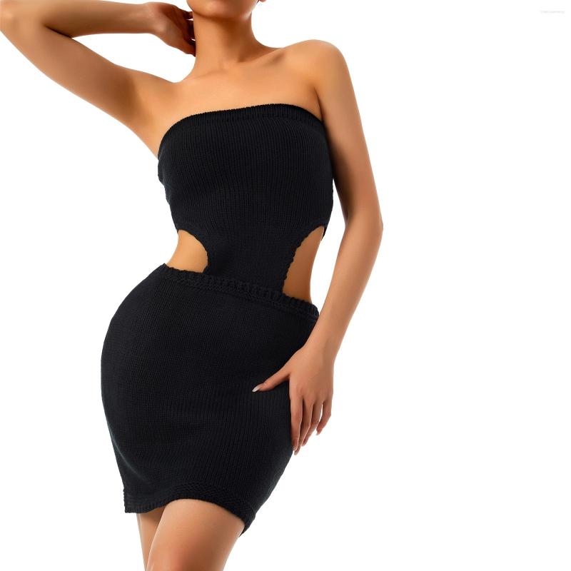 Casual Dresses 2023 Women Tube Tops Fashion Solid Color Waist Hollow Knitted Skinny Short Dress Ladies Mini Dess For Culb Party Y2K, Black
Casual Dresses 2023 Women Tube Tops Fashion Solid Color Waist Hollow Knitted Skinny Short Dress Ladies Mini Dess For Culb Party Y2K, Black