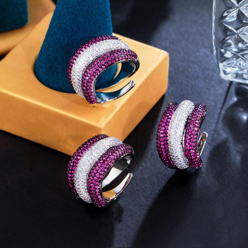 Wedding Rings CWWZircons Two Tone Fuchsia Red Cubic Zirconia Chunky Luxury Women Engagement Prom Finger Adjustable Size R278
Wedding Rings CWWZircons Two Tone Fuchsia Red Cubic Zirconia Chunky Luxury Women Engagement Prom Finger Adjustable Size R278