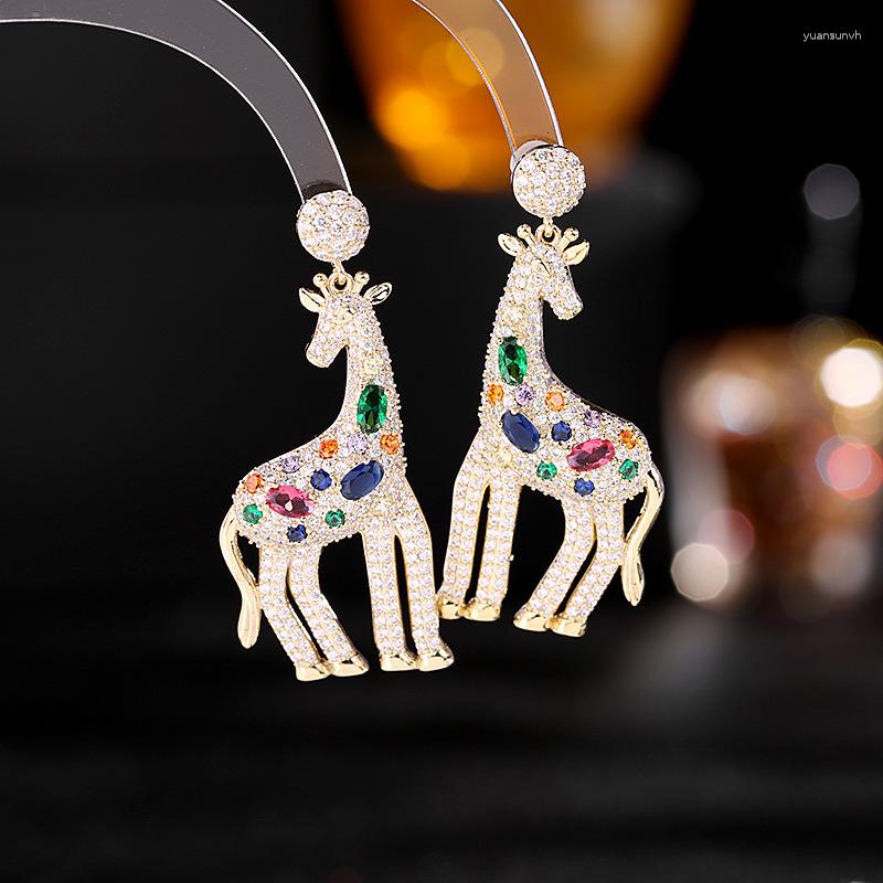 Dangle Earrings Fashion Luxury Animal For Women Colorful Cz Individual Creative Design Giraffe Banquet Jewelry
Dangle Earrings Fashion Luxury Animal For Women Colorful Cz Individual Creative Design Giraffe Banquet Jewelry