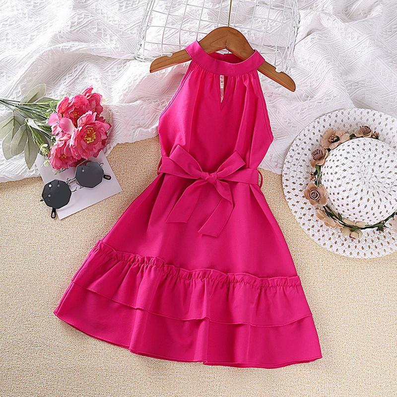 Girl Dresses Children's Border Foreign Trade Summer Westernized Style Neck Hanging Sleeveless Princess Dress Girl's, Hot pink
Girl Dresses Children's Border Foreign Trade Summer Westernized Style Neck Hanging Sleeveless Princess Dress Girl's, Hot pink