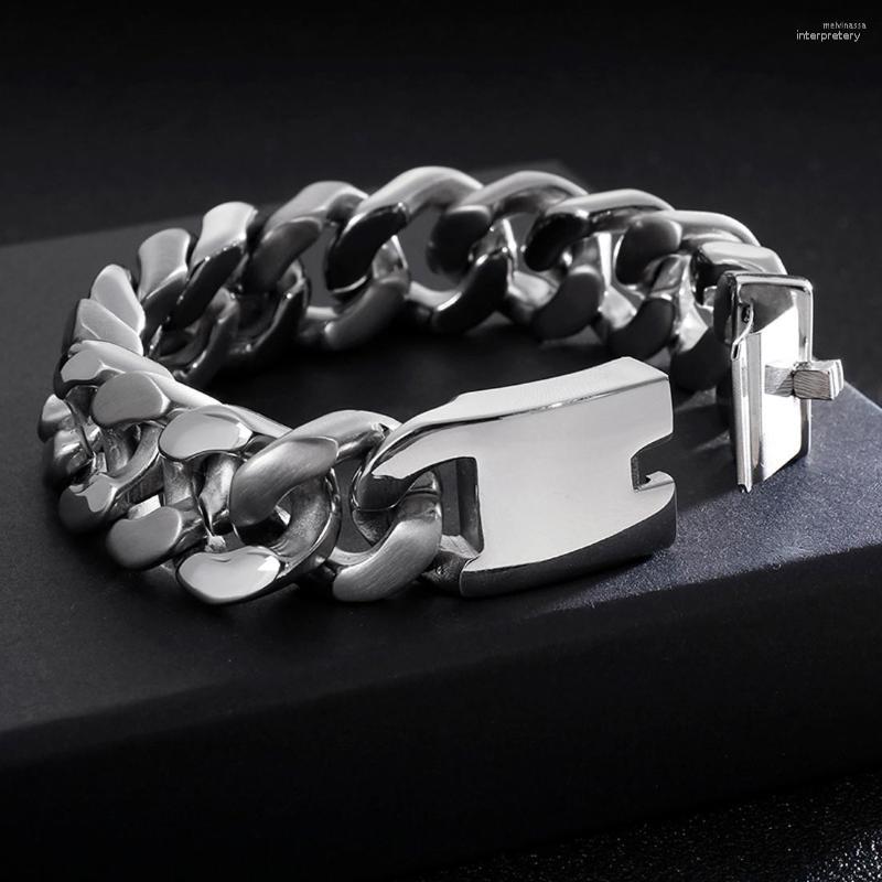 Link Bracelets Punk Stainless Steel Bracelet 20mm 8.66Inches Curb Cuban Chain Silver Color For Men Factory Offer
Link Bracelets Punk Stainless Steel Bracelet 20mm 8.66Inches Curb Cuban Chain Silver Color For Men Factory Offer