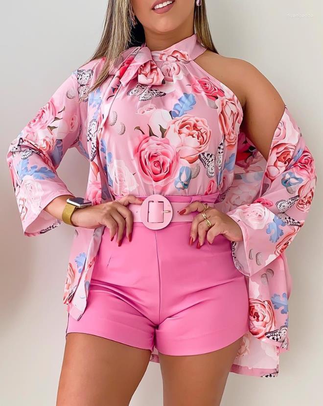 Women' Tracksuits Women' 2-Piece Set 2023 Summer Fashion Elegant Flower Print Lace-Up Sleeveless Tank Top And High Waist Shorts Office
Women' Tracksuits Women' 2-Piece Set 2023 Summer Fashion Elegant Flower Print Lace-Up Sleeveless Tank Top And High Waist Shorts Office