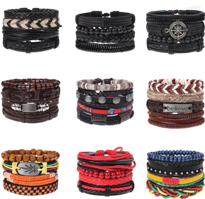 Bangle 60sets/lot Rope Leather Bracelet Sets Vintage Handmade Bangles Wrisband Retro Punk Style Men's Jewelry Wholesale
Bangle 60sets/lot Rope Leather Bracelet Sets Vintage Handmade Bangles Wrisband Retro Punk Style Men's Jewelry Wholesale