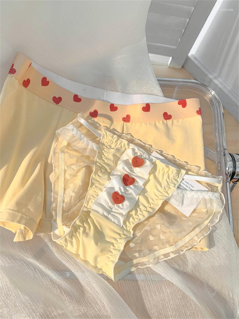Women's Panties 2PCS Couples Lingerie Women Men's Boxers Lace Hollow Out Underwear Sexy Sweethearts Bragas Sexys Love Underpants
Women's Panties 2PCS Couples Lingerie Women Men's Boxers Lace Hollow Out Underwear Sexy Sweethearts Bragas Sexys Love Underpants