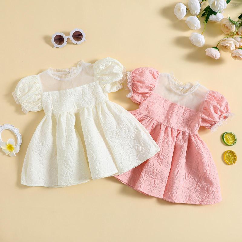 Girl Dresses 0-5Y Toddler Girls Summer Dress Embossed Floral Short Puff Sleeve Ruffle Collar Mesh, Beige
Girl Dresses 0-5Y Toddler Girls Summer Dress Embossed Floral Short Puff Sleeve Ruffle Collar Mesh, Beige