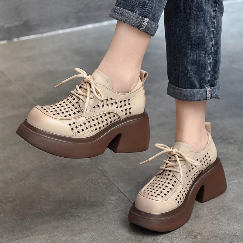 Sandals Johnature Retro Genuine Leather Thick Sole 2023 Summer High Heeled Round Toe Hollowed Out Lace Up Casual Women Shoes, Beige
Sandals Johnature Retro Genuine Leather Thick Sole 2023 Summer High Heeled Round Toe Hollowed Out Lace Up Casual Women Shoes, Beige