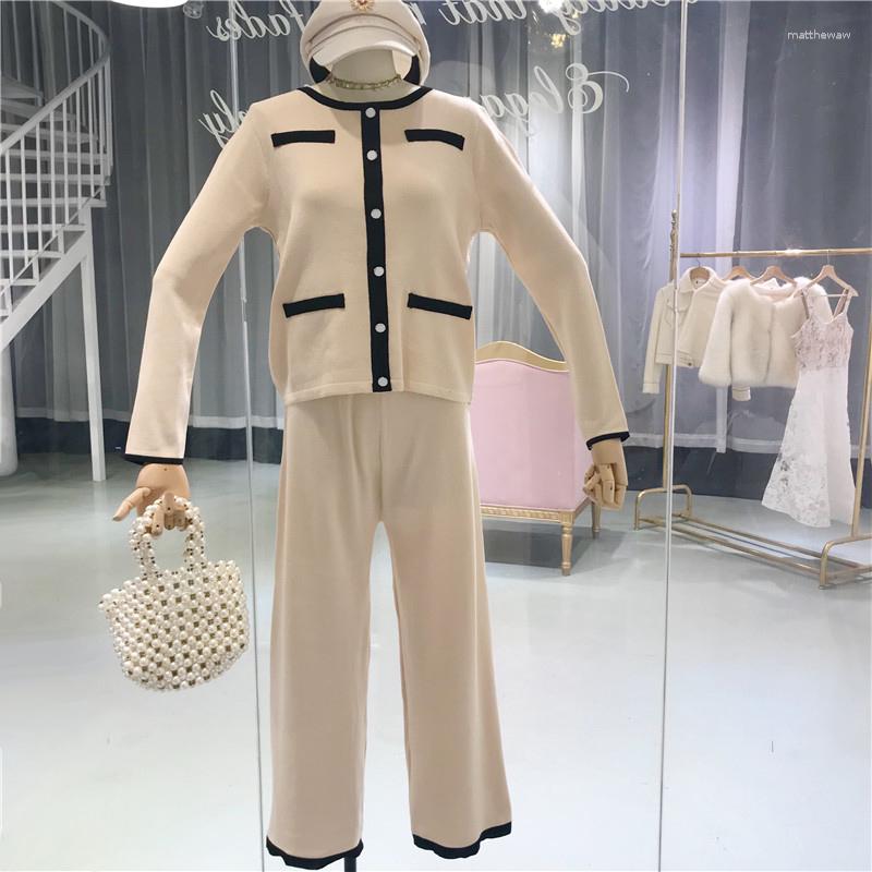 Women's Two Piece Pants Amolapha Women Knit Sweater Tops Wide Leg Set Buttons Long Sleeve Elegant Woman Autumn Winter Costumes Suits, Beige
Women's Two Piece Pants Amolapha Women Knit Sweater Tops Wide Leg Set Buttons Long Sleeve Elegant Woman Autumn Winter Costumes Suits, Beige