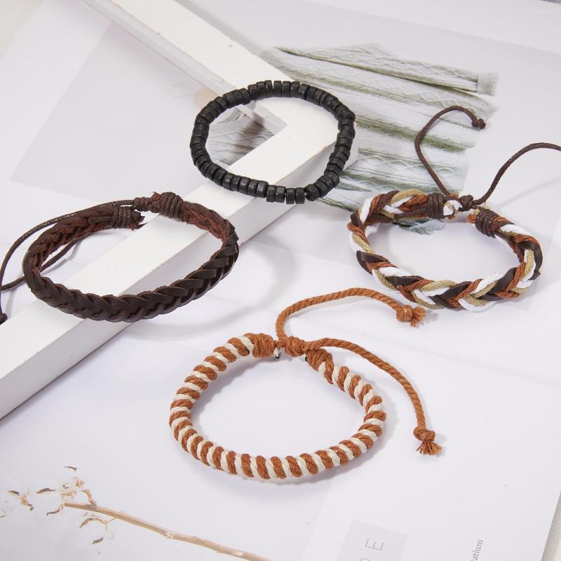 Charm Bracelets Fashion Leather Braided Sets For Men Combination Black Brown Beaded Bracelet Gift Adjustable Lucky Jewelry
Charm Bracelets Fashion Leather Braided Sets For Men Combination Black Brown Beaded Bracelet Gift Adjustable Lucky Jewelry