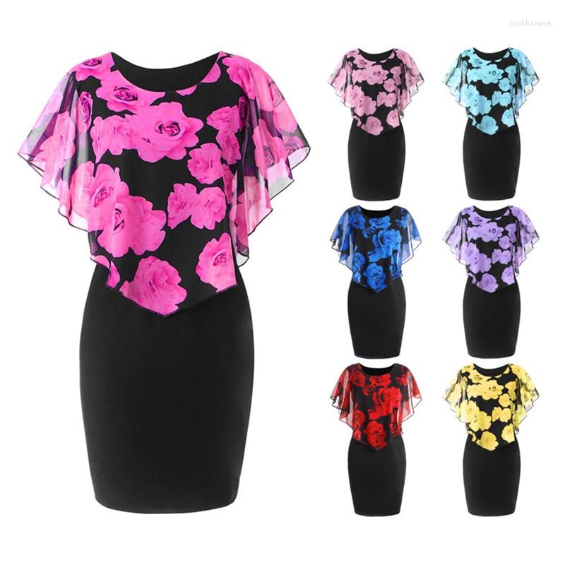 Party Dresses Womens Ruffle Dress Elegant Office Lady Rose Flower Print Cape Bodycon Knee Length Evening Plus Size
Party Dresses Womens Ruffle Dress Elegant Office Lady Rose Flower Print Cape Bodycon Knee Length Evening Plus Size