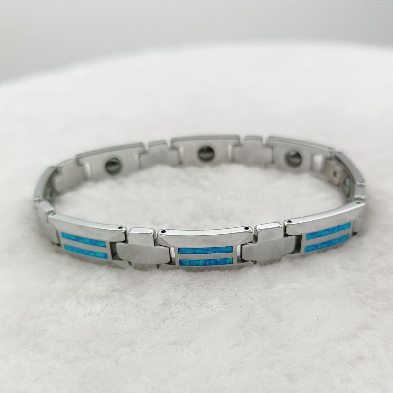 Link Bracelets High Quality Men's Designer Luxury Blue Opal Fashion Jewelry Tungsten Carbide Magnetic Bracelet No Fade Non Tarnish
Link Bracelets High Quality Men's Designer Luxury Blue Opal Fashion Jewelry Tungsten Carbide Magnetic Bracelet No Fade Non Tarnish