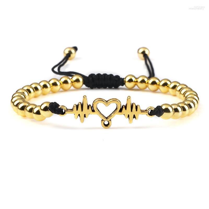 Strand Gold/Silver Color Heartbeat Cardiogram Bracelet Handmade Adjustable 5mm Copper Beaded Healthy Charm Women Men Jewelry
Strand Gold/Silver Color Heartbeat Cardiogram Bracelet Handmade Adjustable 5mm Copper Beaded Healthy Charm Women Men Jewelry