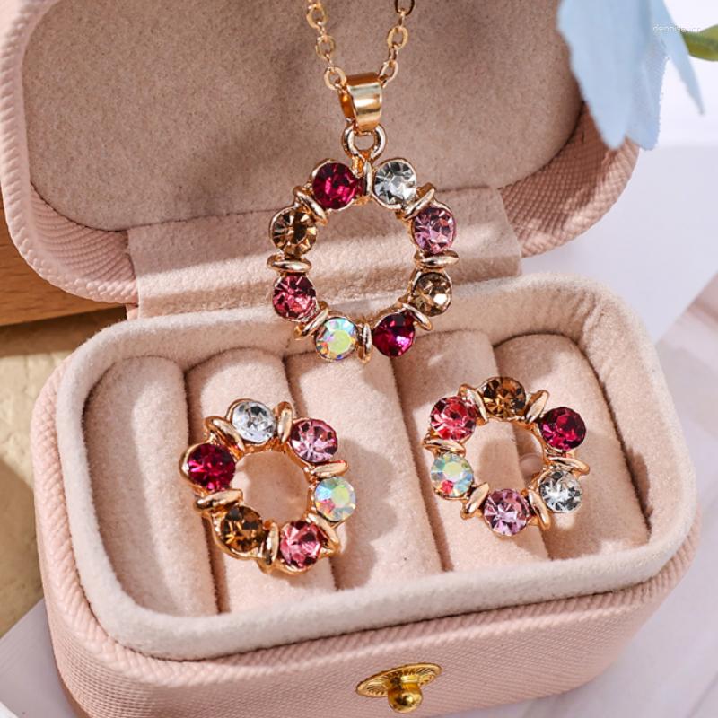 Necklace Earrings Set 3pcs Bohemia Jewelry For Women Colorful Zircon Flower Pendant Wedding Bridal Drop, Picture shown
Necklace Earrings Set 3pcs Bohemia Jewelry For Women Colorful Zircon Flower Pendant Wedding Bridal Drop, Picture shown
