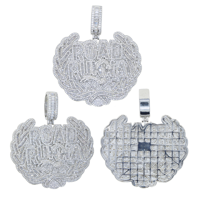 Iced Out road runna Letter Pendant for run love women Men Bling Cubic Zirconia Cz hip hop Jewelry