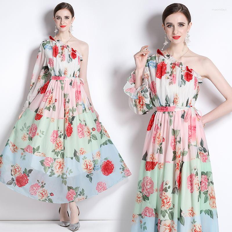 Casual Dresses Colorful Romantic Flower Printed Fairy For Holliday Sexy Shoulder Off Cascading Ruffle High Waist Bandage Corest Vestido, Multi
Casual Dresses Colorful Romantic Flower Printed Fairy For Holliday Sexy Shoulder Off Cascading Ruffle High Waist Bandage Corest Vestido, Multi