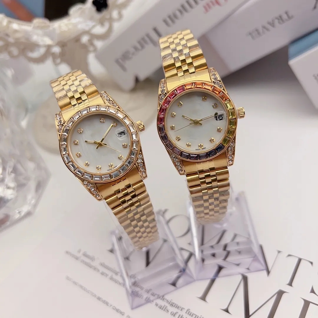 Women Colored diamond inlay Watch 31mm quartz Automatic Mens Watches Bezel Stainless Steel Women Diamond Lady Watch Waterproof Luminous Wristwatches
Women Colored diamond inlay Watch 31mm quartz Automatic Mens Watches Bezel Stainless Steel Women Diamond Lady Watch Waterproof Luminous Wristwatches