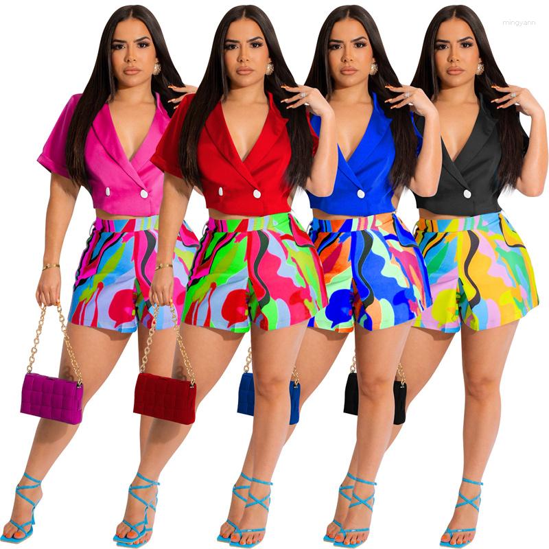 Women' Tracksuits Urban Stunning Summer Commuter Shorts Suit Ladies Solid Color Bat Sleeves Double Button Western Top With Printed Loose, Black
Women' Tracksuits Urban Stunning Summer Commuter Shorts Suit Ladies Solid Color Bat Sleeves Double Button Western Top With Printed Loose, Black