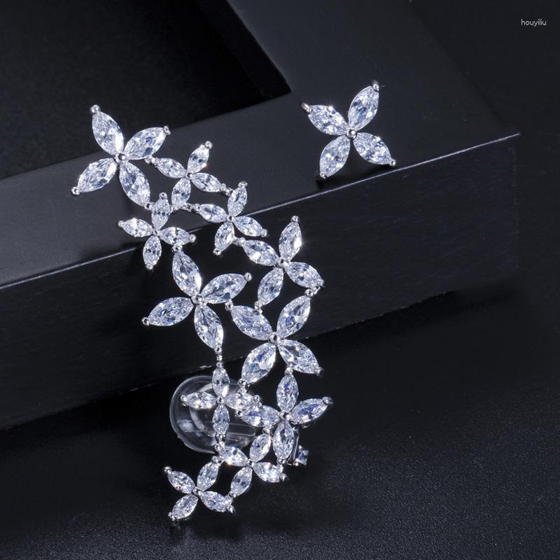 Stud Earrings ThreeGraces Elegant Flower Ear Cuff For Women Shiny White Cubic Zirconia Crystal Korean Fashion Jewelry E1364
Stud Earrings ThreeGraces Elegant Flower Ear Cuff For Women Shiny White Cubic Zirconia Crystal Korean Fashion Jewelry E1364