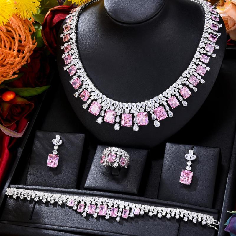 Necklace Earrings Set Missvikki Luxury 4PCS Bracelet Ring Sets For Women Wedding Naija Bridal Cubic Zirconia Dubai Dress Jewelry, Picture shown
Necklace Earrings Set Missvikki Luxury 4PCS Bracelet Ring Sets For Women Wedding Naija Bridal Cubic Zirconia Dubai Dress Jewelry, Picture shown