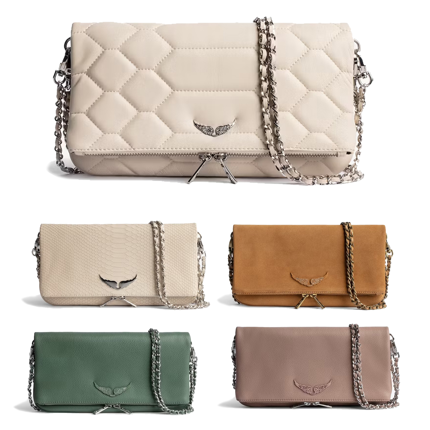 luxurys Designer Cross Body Shoulder Bags Vintage Womens travel Totes Genuine Leather Zadig Voltaire Pochette Rock Swing Your Wings hand bag mens chain Clutch Bags, White diamond pattern
luxurys Designer Cross Body Shoulder Bags Vintage Womens travel Totes Genuine Leather Zadig Voltaire Pochette Rock Swing Your Wings hand bag mens chain Clutch Bags, White diamond pattern