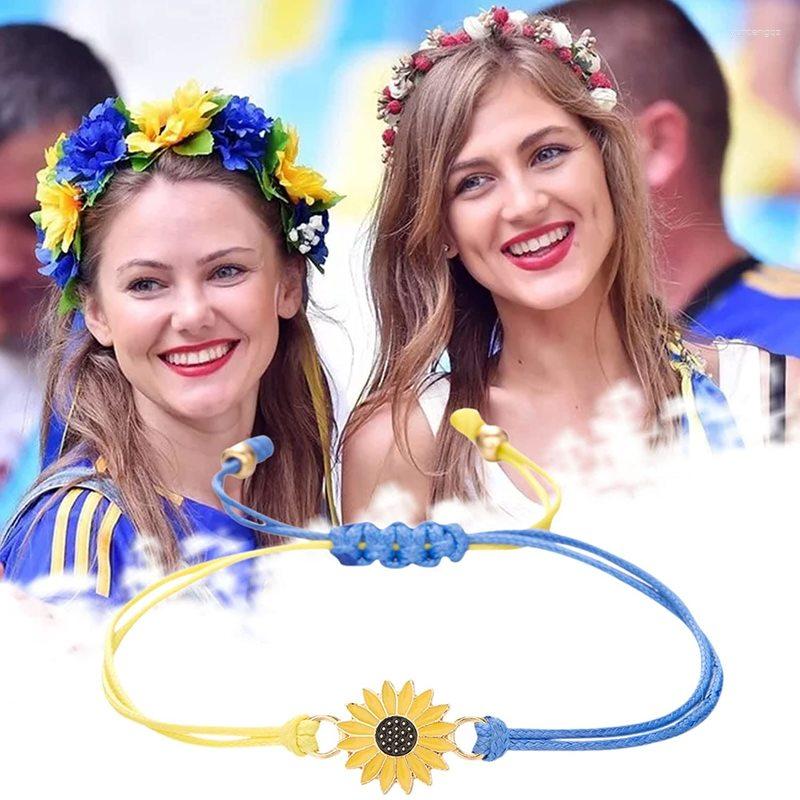 Charm Bracelets Trendy Ukraine Sunflower Bracelet For Women Adjustable Braided Rope Chain Yellow Blue Couple Jewelry Gifts
Charm Bracelets Trendy Ukraine Sunflower Bracelet For Women Adjustable Braided Rope Chain Yellow Blue Couple Jewelry Gifts