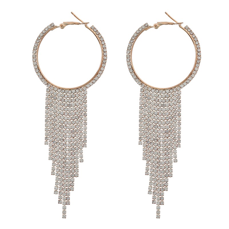 Summer New Metal Rhinestone Round Tassel Hoop Earrings Bridal Wedding Banquet Dangle Earring Trend Jewelry Women's Charm Accessories Gift
Summer New Metal Rhinestone Round Tassel Hoop Earrings Bridal Wedding Banquet Dangle Earring Trend Jewelry Women's Charm Accessories Gift