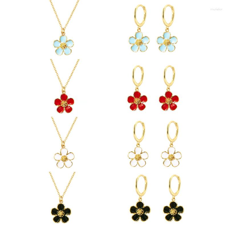 Necklace Earrings Set Colored Enamel Flowers Pendant Dangle Drop Summer Collection Cute Charm Necklaces Jewelry For Women, Picture shown
Necklace Earrings Set Colored Enamel Flowers Pendant Dangle Drop Summer Collection Cute Charm Necklaces Jewelry For Women, Picture shown