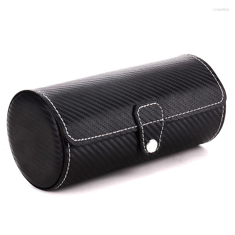 Watch Boxes Cylinder Box Case Organizer Luxury Carbon Fiber Roll 3-Bit Black Portable PU Leather Storage Gift Ideas
Watch Boxes Cylinder Box Case Organizer Luxury Carbon Fiber Roll 3-Bit Black Portable PU Leather Storage Gift Ideas