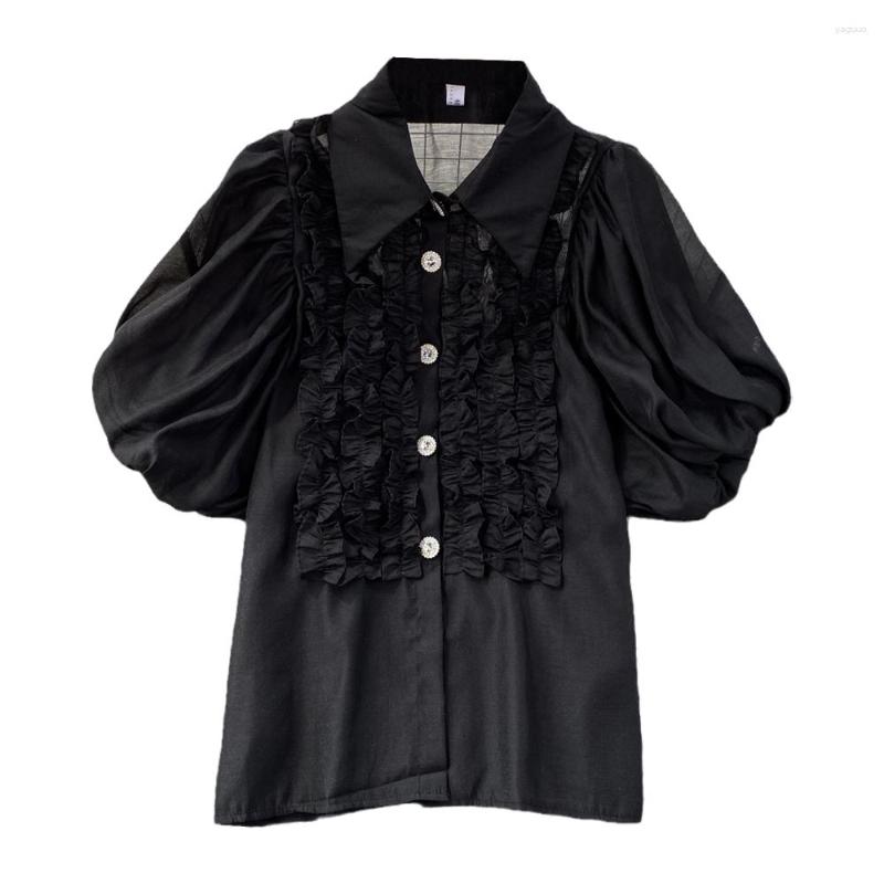Women's Blouses 2023 Summer Women Turn-down Collar Puff Sleeve Loose Blouse Sweet Edible Tree Patchwork Diamond Single-Breasted Shirt, Green
Women's Blouses 2023 Summer Women Turn-down Collar Puff Sleeve Loose Blouse Sweet Edible Tree Patchwork Diamond Single-Breasted Shirt, Green