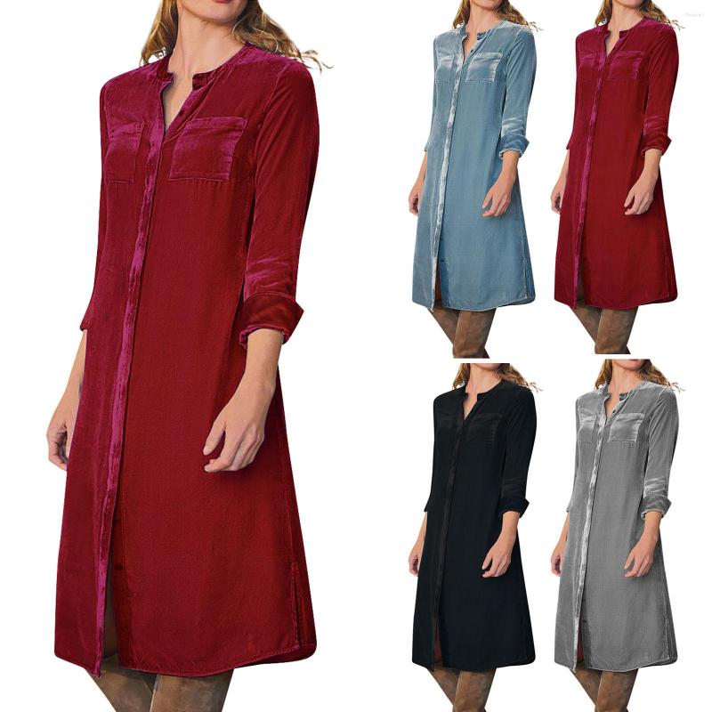 Casual Dresses Dress For Women 2023 Festival Slim Comfortable Solid Color Button Pocket Loose Classic And Versatile Simple Vestidos, Wine
Casual Dresses Dress For Women 2023 Festival Slim Comfortable Solid Color Button Pocket Loose Classic And Versatile Simple Vestidos, Wine