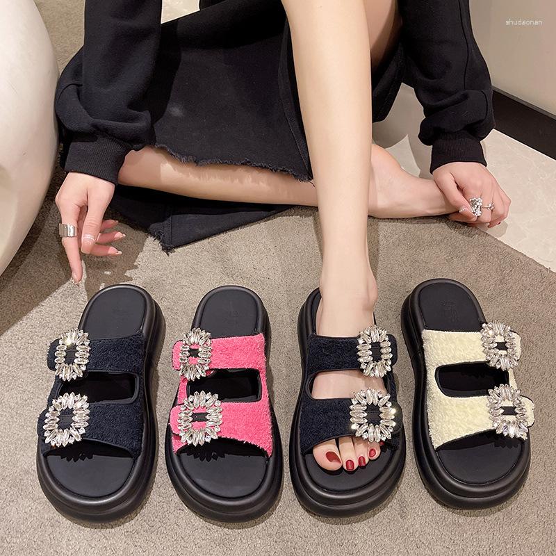 Slippers Thick-soled Sandals Women's Outdoor Wear 2023 Summer Casual Beach Shoes Square Buckle Rhinestone Double Strap, Beige
Slippers Thick-soled Sandals Women's Outdoor Wear 2023 Summer Casual Beach Shoes Square Buckle Rhinestone Double Strap, Beige