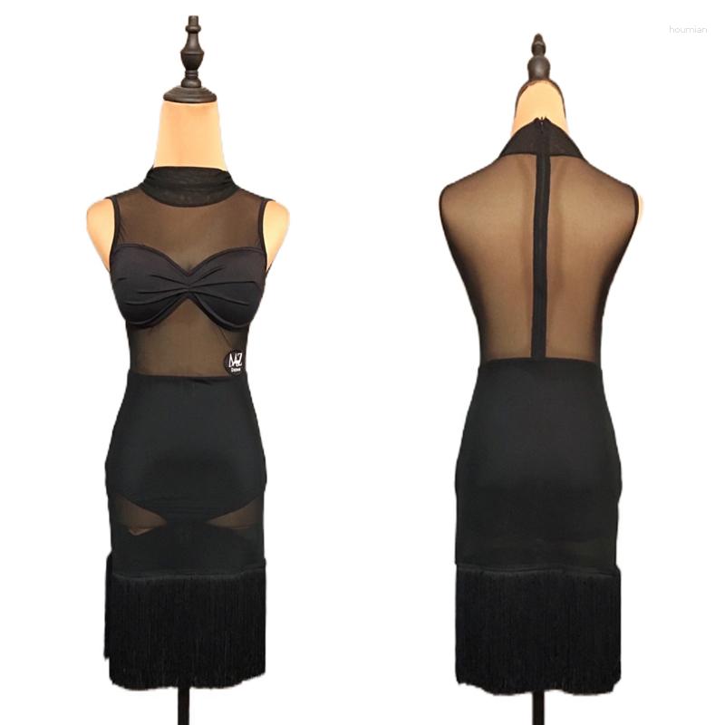 Stage Wear Mesh Latin Dance Dress Women Black Ballroom Practice Sexy Tap Dancewear Salsa Dancing Outfit Designer Clothes JL2679
Stage Wear Mesh Latin Dance Dress Women Black Ballroom Practice Sexy Tap Dancewear Salsa Dancing Outfit Designer Clothes JL2679