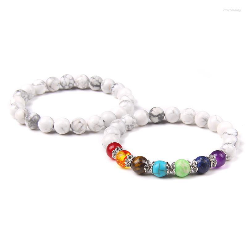 Strand Natural White Howlite 7 Chakra Bracelet 2pcs/set Jewelry For Women Man Labradorite Bead Bracelets Healing Reiki Balance Pulsera
Strand Natural White Howlite 7 Chakra Bracelet 2pcs/set Jewelry For Women Man Labradorite Bead Bracelets Healing Reiki Balance Pulsera