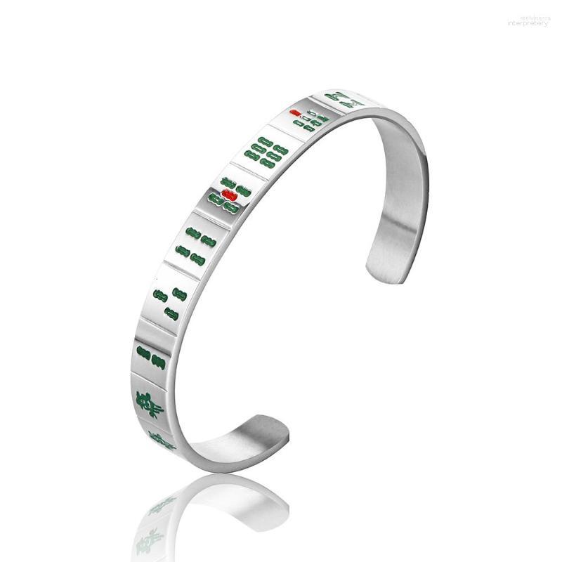 Bangle Simple Stainless Steel Unique Mahjong Pattern Bracelet China Entertainment Casual Creative Jewelry Accessories Bracelets
Bangle Simple Stainless Steel Unique Mahjong Pattern Bracelet China Entertainment Casual Creative Jewelry Accessories Bracelets