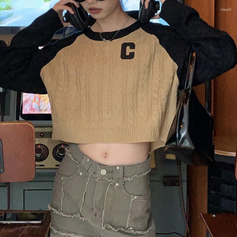 Women's Sweaters Chic Knitted Contrast Color Pullovers Women Casual Harajuku Letter Embroidery Jumper Ulzzang Raglan Female Y2k Tops, Black
Women's Sweaters Chic Knitted Contrast Color Pullovers Women Casual Harajuku Letter Embroidery Jumper Ulzzang Raglan Female Y2k Tops, Black