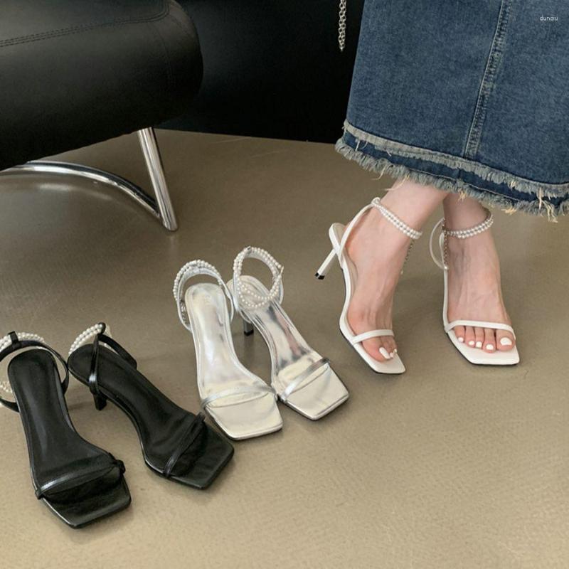 Sandals Fashion Women Narrow Band Thin High Heels Ankle Strap Stiletto Black White Silver Pearl 39
Sandals Fashion Women Narrow Band Thin High Heels Ankle Strap Stiletto Black White Silver Pearl 39