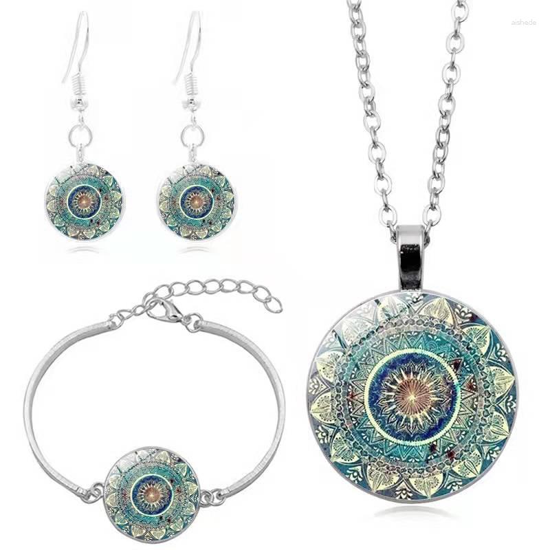 Necklace Earrings Set Fashion Jewelry For Women Creative Retro Stone Mandala Bracelet Girls Vacation Party Trendy Gift, Picture shown
Necklace Earrings Set Fashion Jewelry For Women Creative Retro Stone Mandala Bracelet Girls Vacation Party Trendy Gift, Picture shown