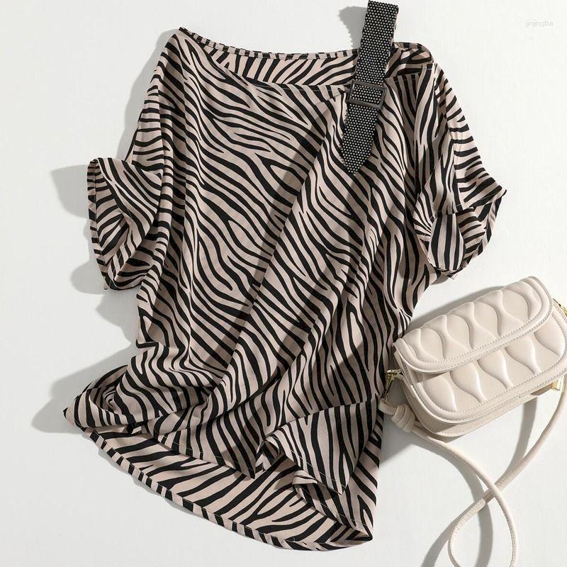 Women's T Shirts Off Shoulder Women High Grade Zebra Pattern Diagonal T-shirt Casual Loose Short Sleeve Oversized Tops Summer, Picture
Women's T Shirts Off Shoulder Women High Grade Zebra Pattern Diagonal T-shirt Casual Loose Short Sleeve Oversized Tops Summer, Picture