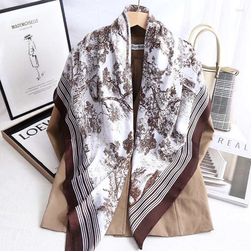 Scarves Spring Autumn Luxury Floral Printed Head Scarf Hijab Multi Function Travel Sun Resistance Square Silk Shawl Wrap
Scarves Spring Autumn Luxury Floral Printed Head Scarf Hijab Multi Function Travel Sun Resistance Square Silk Shawl Wrap