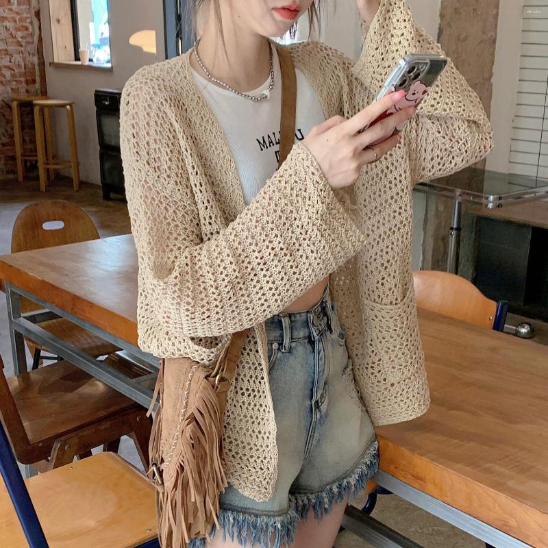 Women's Knits Knitwears Women Sweater Hollow Out Sunscreen Knitting Cardigan Female Spring And Autumn Period 2023 Loose Fashion, Apricot
Women's Knits Knitwears Women Sweater Hollow Out Sunscreen Knitting Cardigan Female Spring And Autumn Period 2023 Loose Fashion, Apricot