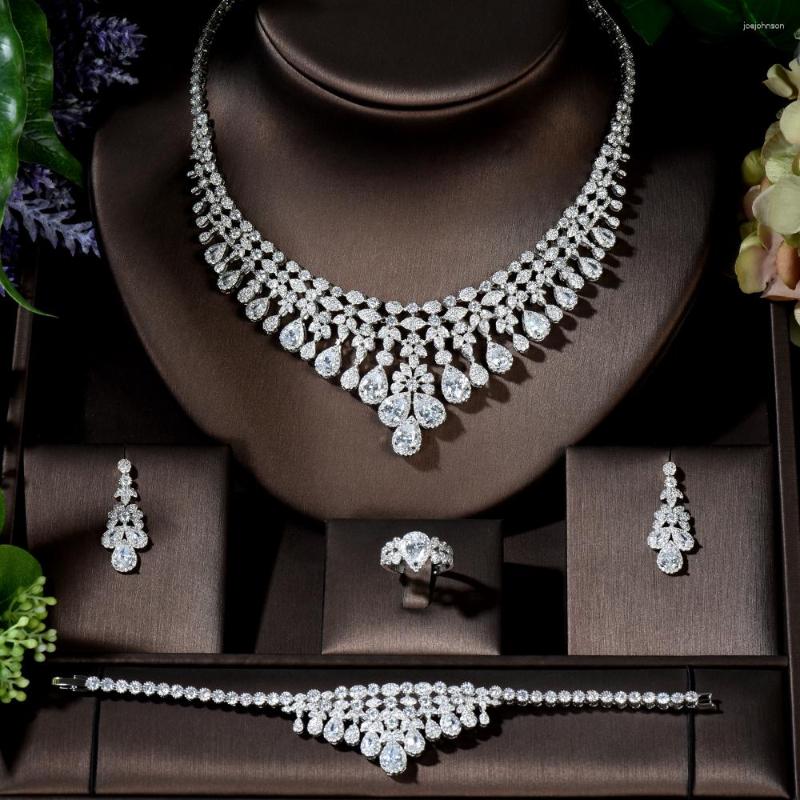 Necklace Earrings Set Fashion Exclusive Cubic Zirconia 4pcs 2023 Shining Copper Tassel Dubai Jewelry For Ladies Collier Mariage N-1223, Picture shown
Necklace Earrings Set Fashion Exclusive Cubic Zirconia 4pcs 2023 Shining Copper Tassel Dubai Jewelry For Ladies Collier Mariage N-1223, Picture shown