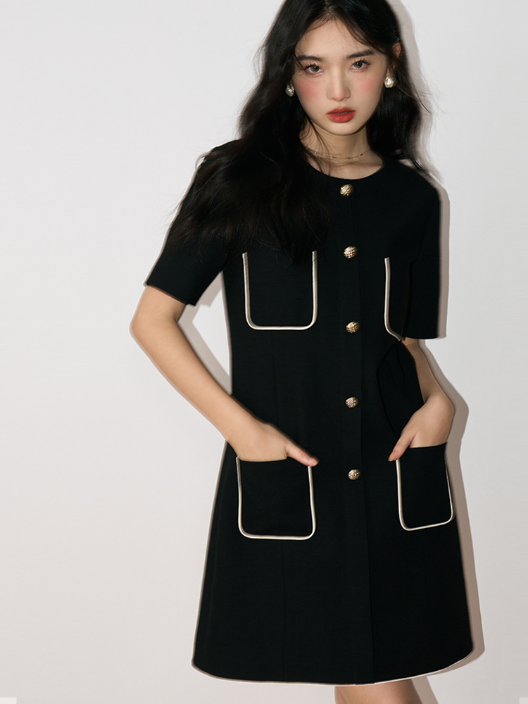 Basic & Casual Dresses Maje Crew Neck Short Sleeve Contrast Trim Waist Dress, Black
Basic & Casual Dresses Maje Crew Neck Short Sleeve Contrast Trim Waist Dress, Black