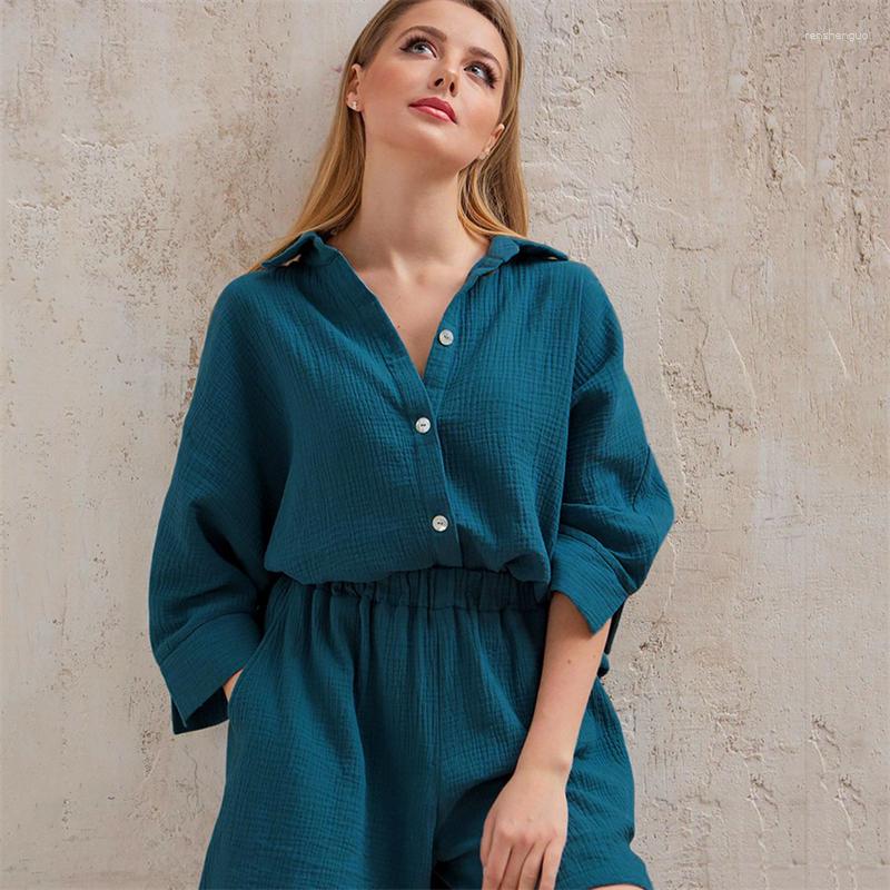 Women's Sleepwear Summer Ladies Pajamas Cotton Solid Color Thin Long Sleeve Shorts Two-Piece Comfortable Breathable Women's, Khaki
Women's Sleepwear Summer Ladies Pajamas Cotton Solid Color Thin Long Sleeve Shorts Two-Piece Comfortable Breathable Women's, Khaki