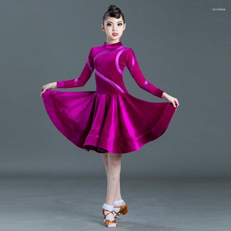 Stage Wear Autumn And Winter Children Latin Dance Clothing Professional Competition Skirt Velvet Standard, Purple rose
Stage Wear Autumn And Winter Children Latin Dance Clothing Professional Competition Skirt Velvet Standard, Purple rose