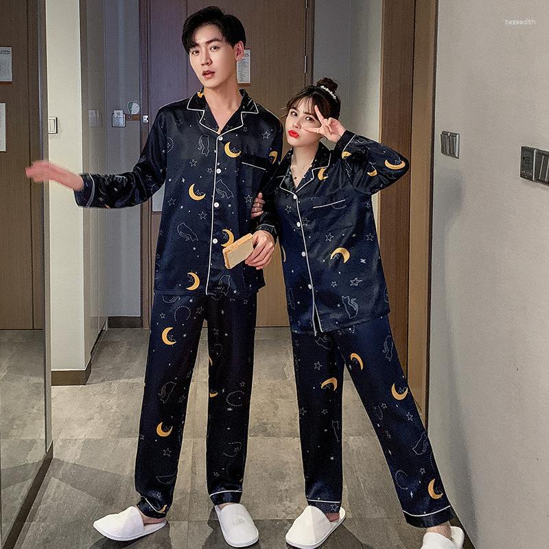 Women's Sleepwear The Autumn Couple Silk Pajamas Sets Cartoon Star Printing For Women Men Nightwear Spring Casual Homewear Sleep Lounge, Picture shown
Women's Sleepwear The Autumn Couple Silk Pajamas Sets Cartoon Star Printing For Women Men Nightwear Spring Casual Homewear Sleep Lounge, Picture shown