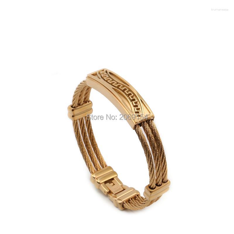 Bangle Gold Bracelet Men Titanium Steel Jewelry Fashion Black Chain Link Wristband Stainless CharmBangle Raym22
Bangle Gold Bracelet Men Titanium Steel Jewelry Fashion Black Chain Link Wristband Stainless CharmBangle Raym22